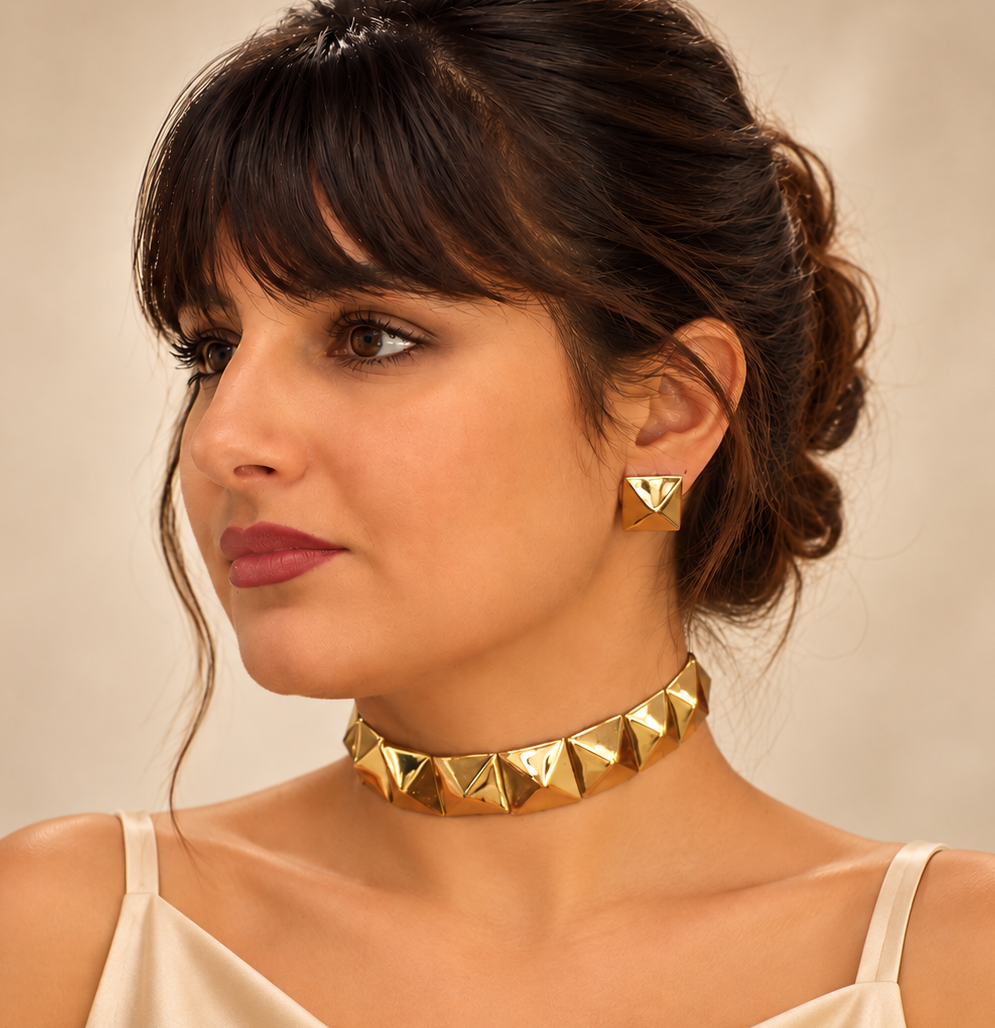 Choker Piramidi piccole bronzo