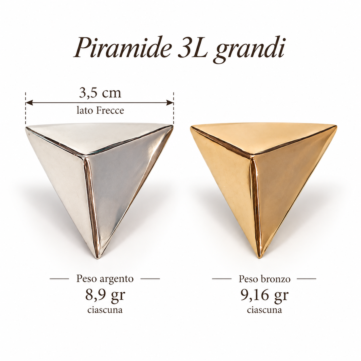 Orecchini freccia grande argento e bronzo