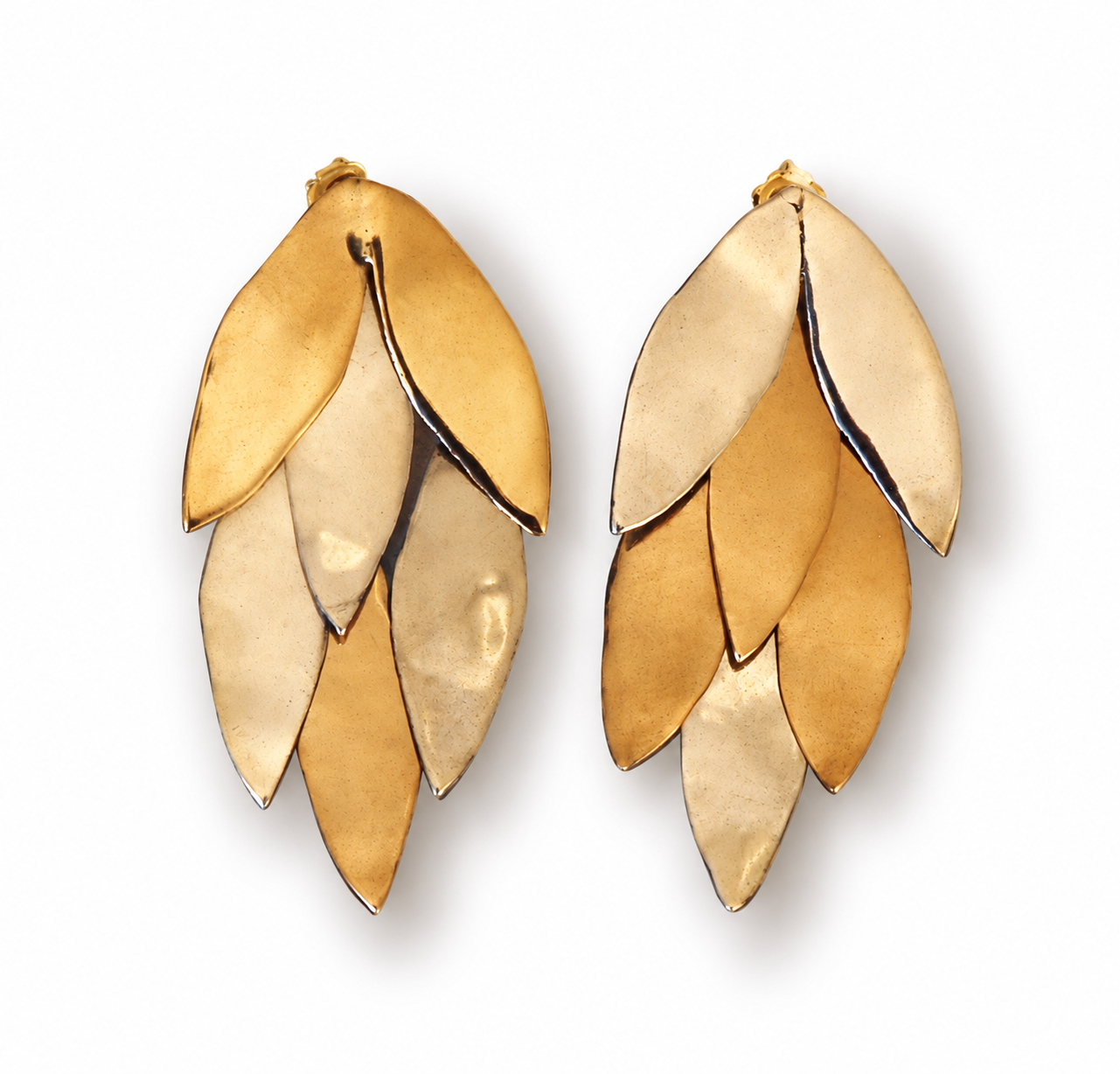 Orecchini fusi bunch argento e bronzo