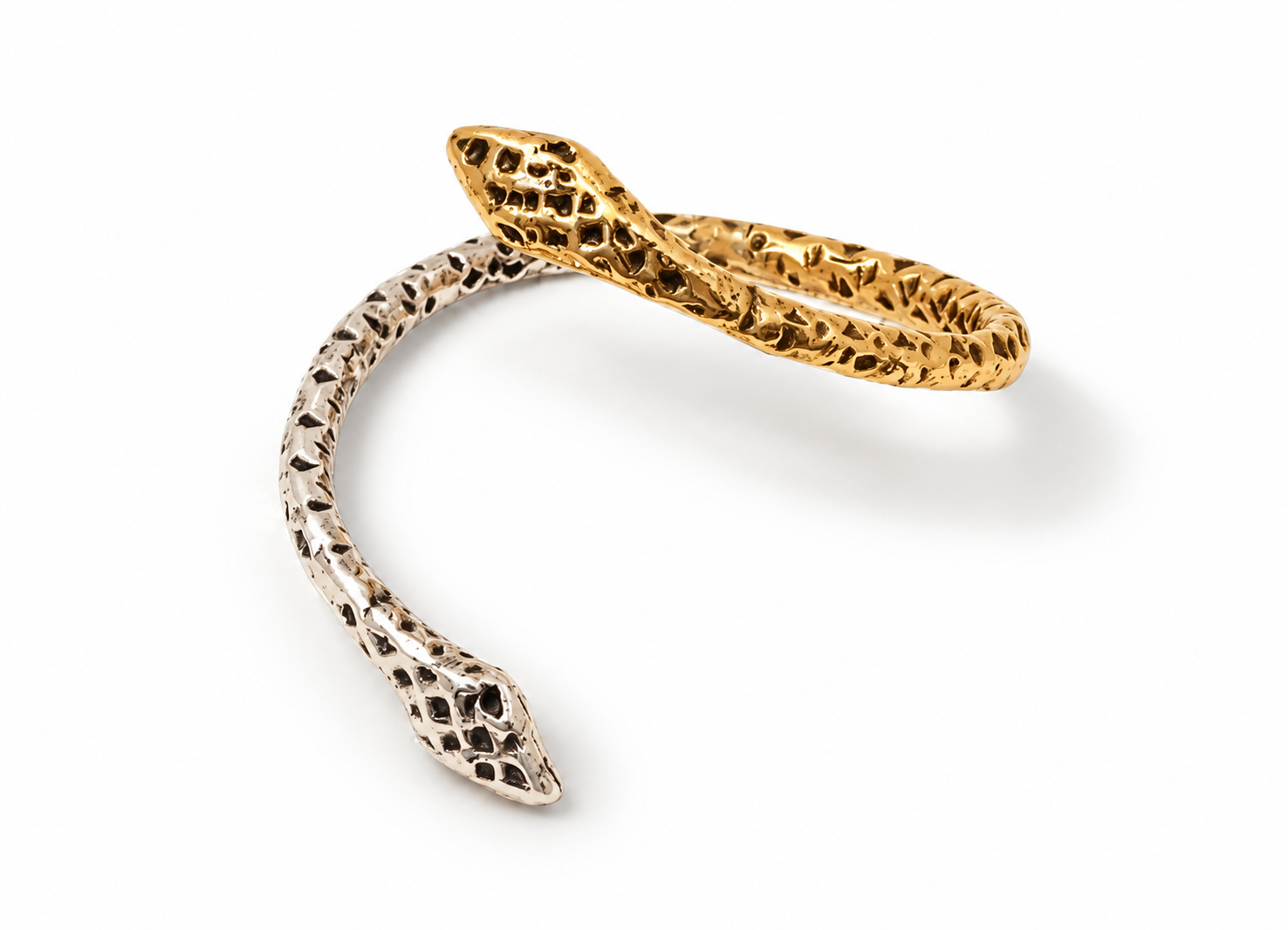 Bracciale Serpente Cobra argento e bronzo