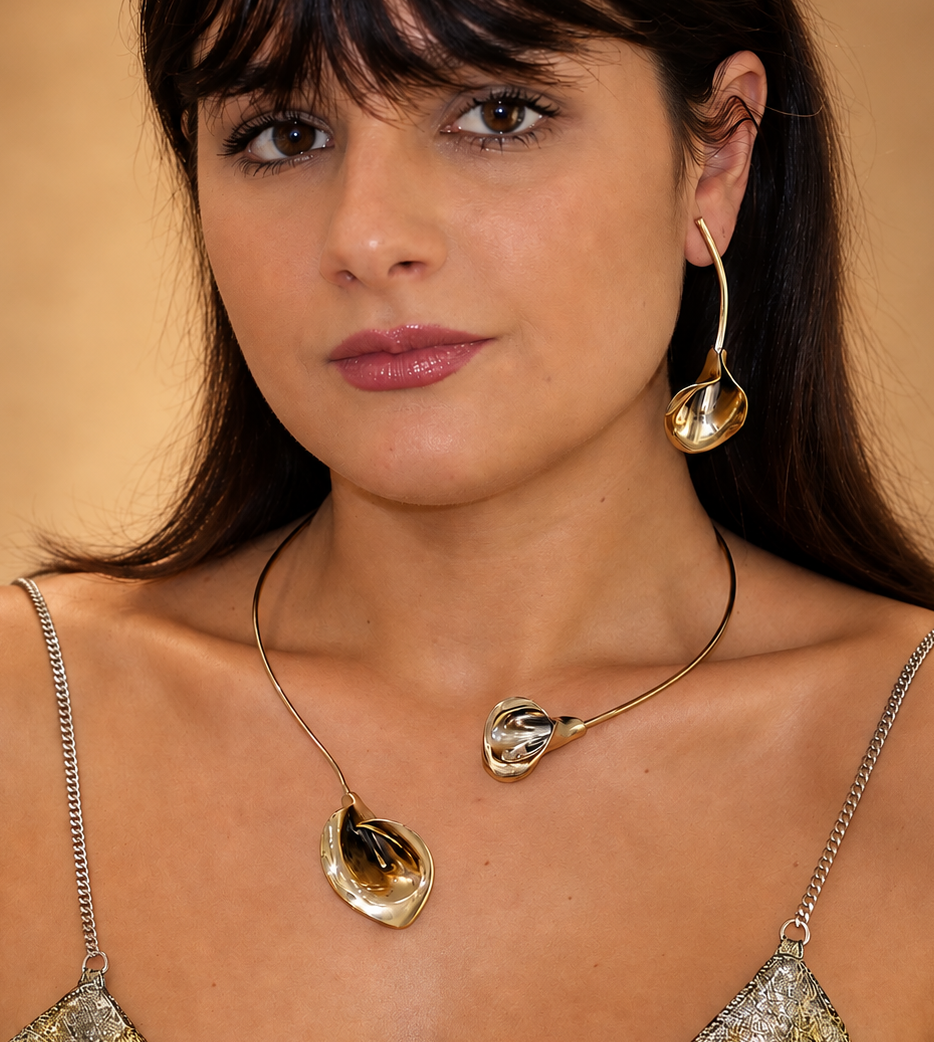 Collana Calla argento e bronzo