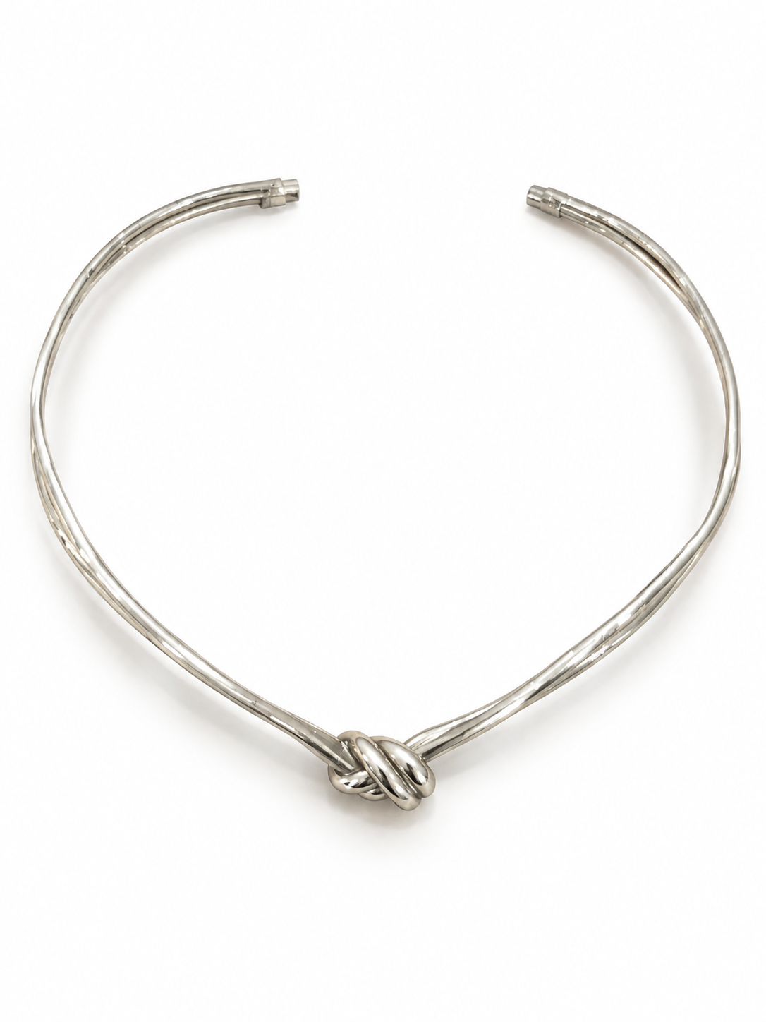 Collana girocollo doppio nodo sottile argento