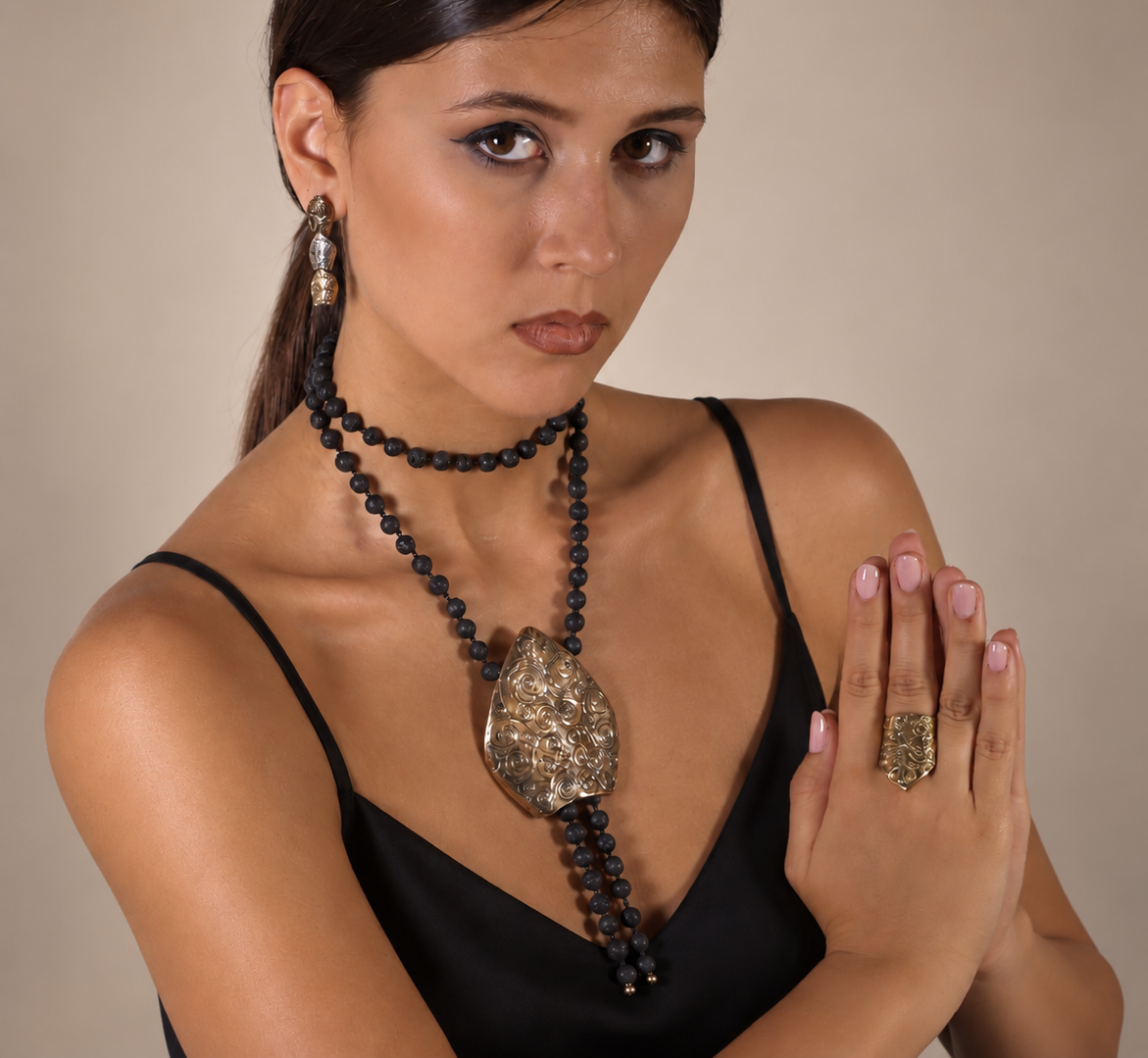 Collana lunga Mitra San Gennaro in Bronzo
