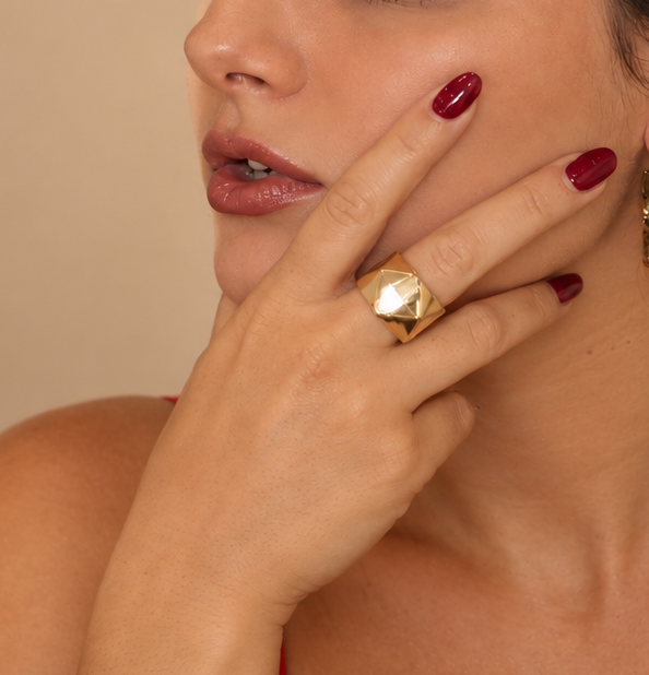 Anello Piramidi Fascia bronzo