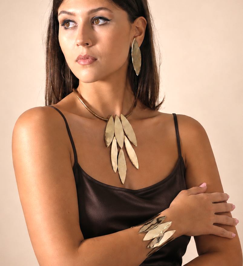 Collana Fusi lunghi bronzo
