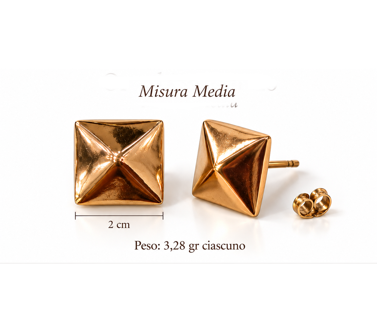 Orecchini  Piramide media bronzo